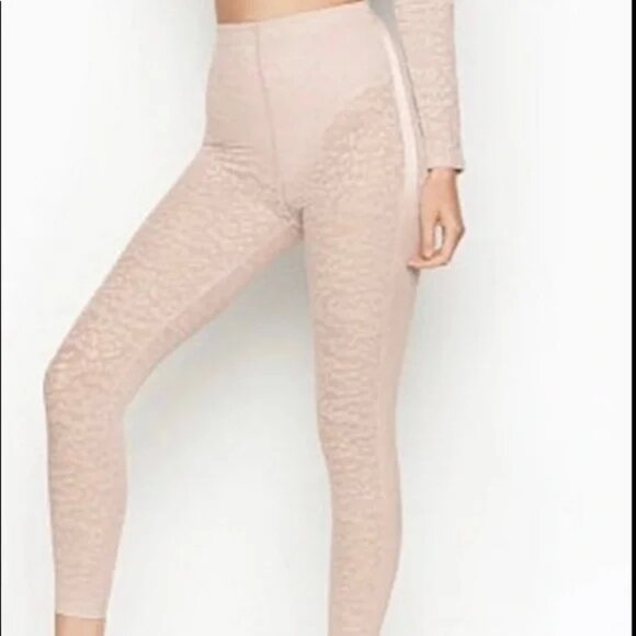 VICTORIA'S SECRET PINK TOTAL KNOCKOUT VS PINK SHEER LEOPARD PRINT Tights Size M - Picture 1 of 8